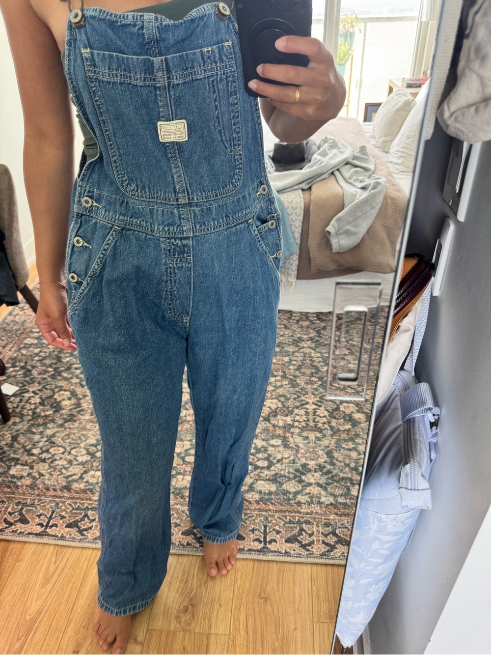 Vintage Old Navy 100% Cotton Classic Blue Denim Overalls - Relaxed Fit Sz S